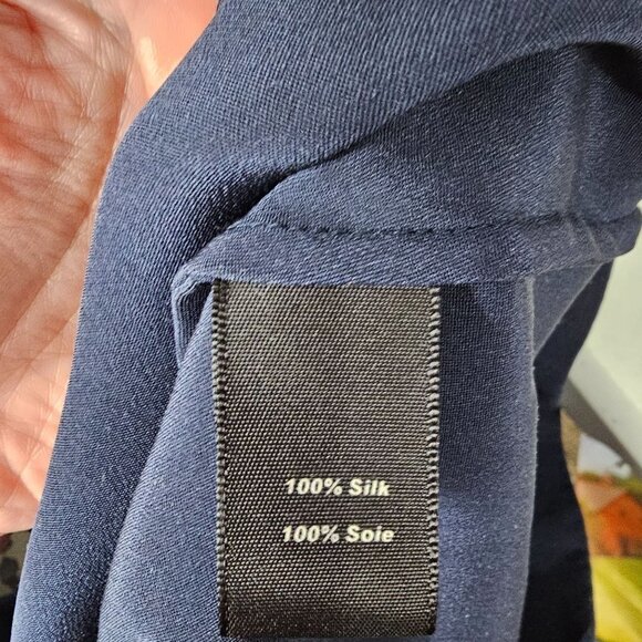 Elizabeth & James Blue Dress Silk Bell Sleeves Designer Revolve Womens Size 4 - Picture 6 of 8